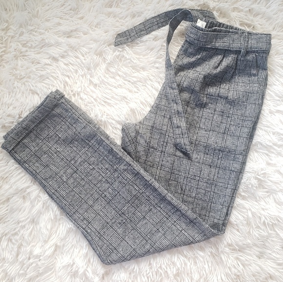 NWT Paperbag Checkered Plaid Pants - Picture 1 of 7